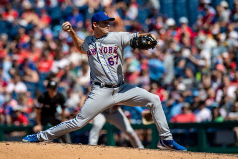 New York Mets relief pitcher Seth Lugo pitches against the Philadelphia Phillies. (John Jones-USA TODAY Sports)