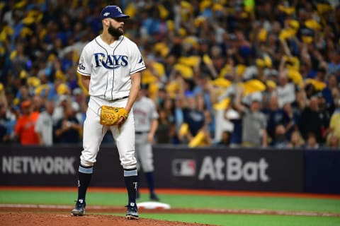 Nick Anderson in ALDS against Astros. He’s hard to hit even if they know what’s coming. (Photo by Julio Aguilar/Getty Images)