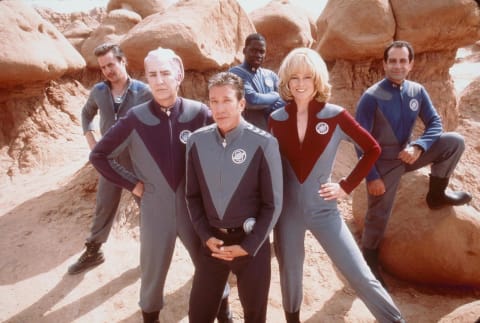 1999 Tim Allen, Sigourney Weaver, Alan Rickman, Sam Rockwell, Tony Shalhoub, and Daryl Mitchell, stars in the movie “Galaxy Quest.” Photo Dreamworks