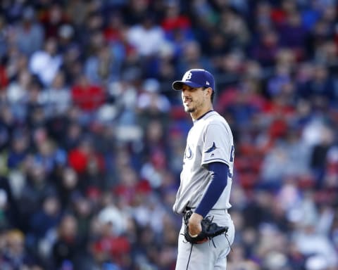 BOSTON, MASSACHUSETTS – Charlie Morton #50 of the Tampa Bay Rays (Photo by Omar Rawlings/Getty Images)