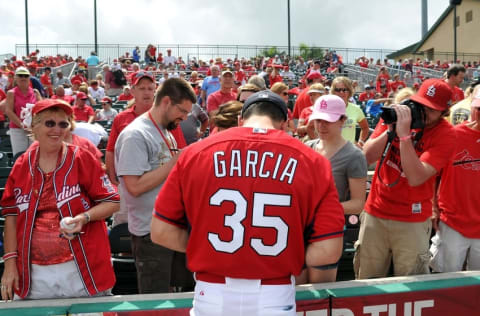 Mar 6, 2015; Jupiter, FL, USA; St. Louis Cardinals second baseman 