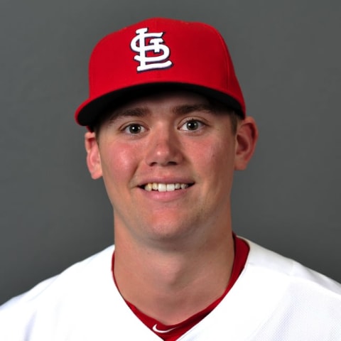 Mar 2, 2015; Jupiter, FL, USA; St. Louis Cardinals catcher Carson Kelly (82) during photo day at Roger Dean Stadium. Mandatory Credit: Steve Mitchell-USA TODAY Sports