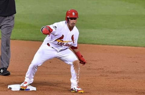 Oct 9, 2015; St. Louis, MO, USA; St. Louis Cardinals second baseman 