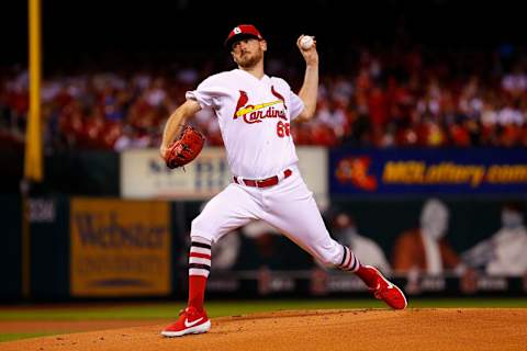 ST. LOUIS, MO – SEPTEMBER 25: Austin Gomber #68 of the St. Louis Cardinals delivers a pitch against the Milwaukee Brewers in the first inning at Busch Stadium on September 25, 2018 in St. Louis, Missouri. (Photo by Dilip Vishwanat/Getty Images)