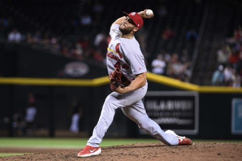 PHOENIX, ARIZONA – SEPTEMBER 25: Junior Fernandez #44 of the St. Louis Cardinals delivers a pitch in the sixth inning of the MLB game against the Arizona Diamondbacks at Chase Field on September 25, 2019 in Phoenix, Arizona. The Arizona Diamondbacks won 9 to 7. (Photo by Jennifer Stewart/Getty Images)