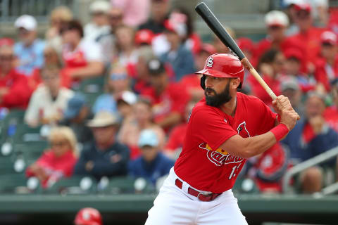 JUPITER, FL – MARCH 07: Matt Carpenter #13 of the St. Louis Cardinals in action against the Houston Astors during the second inning of a spring training baseball game at Roger Dean Chevrolet Stadium on March 7, 2020 in Jupiter, Florida. The Cardinals defeated the Astros 5-1. (Photo by Rich Schultz/Getty Images)