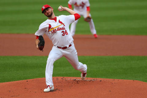 ST LOUIS, MO – SEPTEMBER 10: Austin Gomber #36 of the St. Louis Cardinals delivers a pitch against the Detroit Tigers in the first inning during game two of a doubleheader at Busch Stadium on September 10, 2020 in St Louis, Missouri. (Photo by Dilip Vishwanat/Getty Images)