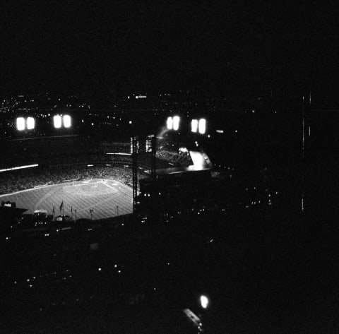 ST LOUIS, MO – OCTOBER 19: (EDITORS NOTE: Image has been shot in black and white. Color version not available.) A general view of Busch Stadium during Game One of the MLB World Series between the Texas Rangers and the St. Louis Cardinals on October 19, 2011 in St Louis, Missouri. The Cardinals won the World Series in seven games after being down three games to two games, and down to their last strike twice in game six. (Photo by Ezra Shaw/Getty Images)