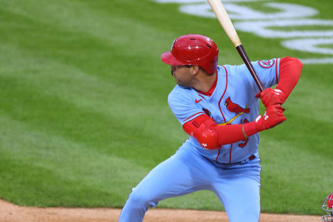 PHILADELPHIA, PA – APRIL 17: Dylan Carlson #3 of the St. Louis Cardinals in action against the Philadelphia Phillies during an MLB baseball game at Citizens Bank Park on April 17, 2021 in Philadelphia, Pennsylvania. (Photo by Rich Schultz/Getty Images)