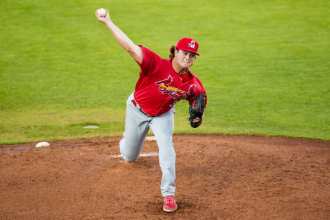 Pitcher Gordon Graceffo #32 of the Springfield Cardinals pitches during the game against the Amarillo Sod Poodles. (Photo by John E. Moore III/Getty Images)