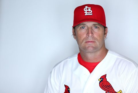 JUPITER, FL – MARCH 02: Manager Mike Matheny #26 of the St. Louis Cardinals poses for a portrait during photo day at Roger Dean Stadium on March 2, 2015 in Jupiter, Florida. (Photo by Mike Ehrmann/Getty Images)