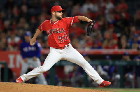 ANAHEIM, CA – APRIL 11: Bud Norris #20 of the Los Angeles Angels of Anaheim pitches during the seventh inning of a game against the Texas Rangers at Angel Stadium of Anaheim on April 11, 2017 in Anaheim, California. (Photo by Sean M. Haffey/Getty Images)