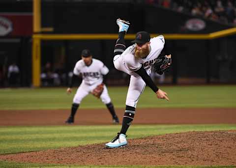 Archie Bradley takes on the St. Louis Cardinals. (Photo by Norm Hall/Getty Images)