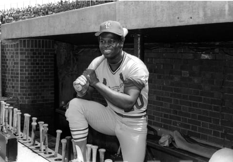 CHICAGO – UNDATED 1978: Lou Brock of the St Louis Cardinals poses before a MLB game at Wrigley Field in Chicago, Illinois. Brock played for the St Louis Cardinals from 1964-79. (Photo by Ron Vesely/Getty Images)