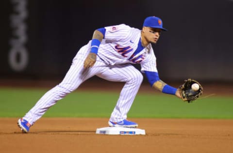 NEW YORK, NEW YORK – SEPTEMBER 29: Javier Baez #23 of the New York Mets in action against the Miami Marlins at Citi Field on September 29, 2021 in New York City. Miami Marlins defeated the New York Mets 3-2. (Photo by Mike Stobe/Getty Images)