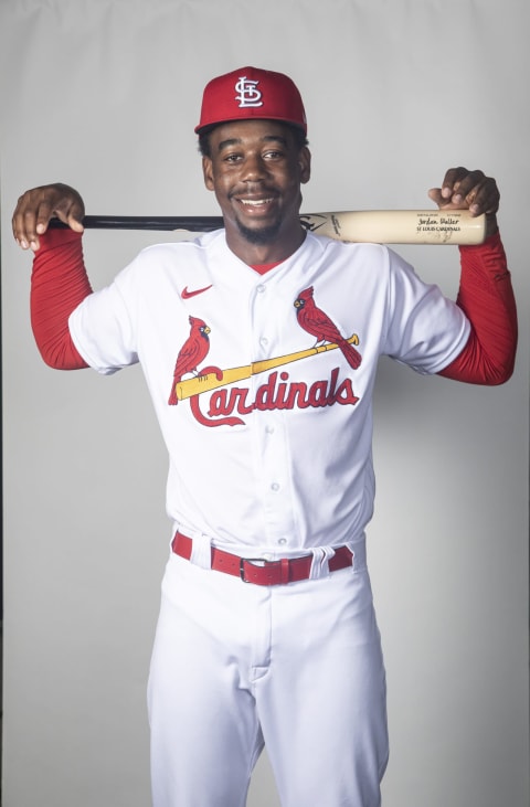 JUPITER, FLORIDA – MARCH 19: Jordan Walker #83 of the St. Louis Cardinals poses during Photo Day at Roger Dean Stadium on March 19, 2022 in Jupiter, Florida. (Photo by Benjamin Rusnak/Getty Images)