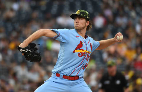 PITTSBURGH, PA – MAY 21: Matthew Liberatore #52 of the St. Louis Cardinals delivers a pitch in the second inning during his MLB debut in the game against the Pittsburgh Pirates at PNC Park on May 21, 2022 in Pittsburgh, Pennsylvania. (Photo by Justin Berl/Getty Images)