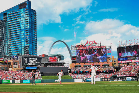 Tommy Edman of the St. Louis Cardinals. (Photo by Joe Puetz/Getty Images)