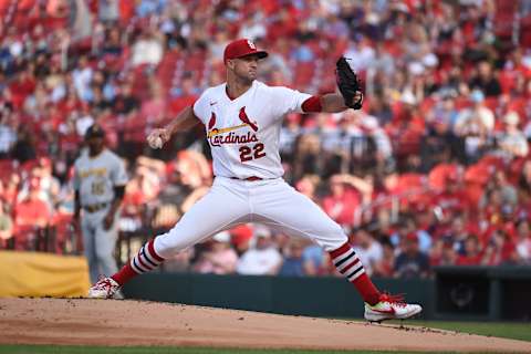 ST LOUIS, MO – JUNE 15: Jack Flaherty #22 of the St. Louis Cardinals pitches against the Pittsburgh Pirates during the first inning at Busch Stadium on June 15, 2022 in St Louis, Missouri. (Photo by Joe Puetz/Getty Images)