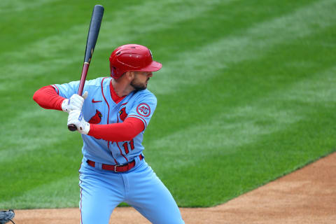 PHILADELPHIA, PA – APRIL 17: Paul DeJong #11 of the St. Louis Cardinals in action against the Philadelphia Phillies during an MLB baseball game at Citizens Bank Park on April 17, 2021 in Philadelphia, Pennsylvania. (Photo by Rich Schultz/Getty Images)