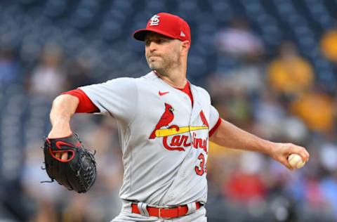 PITTSBURGH, PA – AUGUST 27: J.A. Happ #34 of the St. Louis Cardinals in action during the game against the Pittsburgh Pirates at PNC Park on August 27, 2021 in Pittsburgh, Pennsylvania. (Photo by Joe Sargent/Getty Images)