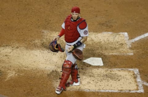 NEW YORK, NEW YORK – SEPTEMBER 15: Yadier Molina #4 of the St. Louis Cardinals in action against the New York Mets at Citi Field on September 15, 2021 in New York City. The Cardinals defeated the Mets 11-4. (Photo by Jim McIsaac/Getty Images)