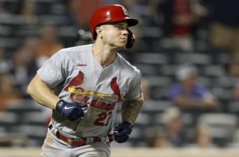 NEW YORK, NEW YORK – SEPTEMBER 14: Tyler O’Neill #27 of the St. Louis Cardinals runs the bases after his eighth inning two run home run against the New York Mets at Citi Field on September 14, 2021 in New York City. The Cardinals defeated the Mets 7-6 in eleven innings. (Photo by Jim McIsaac/Getty Images)