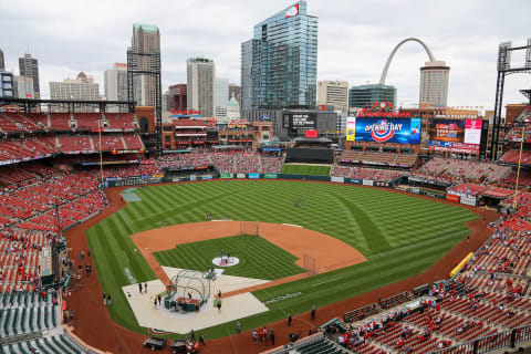 ST. LOUIS, MO – APRIL 07: A general view of Busch Stadium prior to the Opening Day game between the St. Louis Cardinals and the Pittsburgh Pirates April 7, 2022 in St. Louis, Missouri. (Photo by Scott Kane/Getty Images)