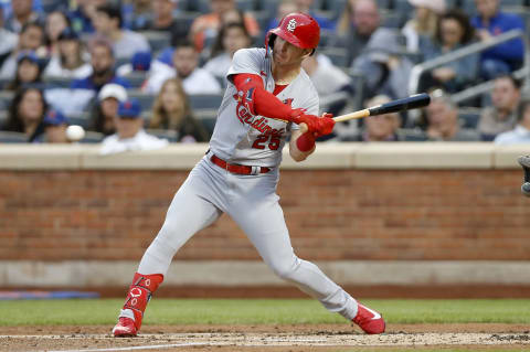 NEW YORK, NEW YORK – MAY 18: Corey Dickerson #25 of the St. Louis Cardinals in action against the New York Mets at Citi Field on May 18, 2022 in New York City. The Mets defeated the Cardinals 11-4. (Photo by Jim McIsaac/Getty Images)