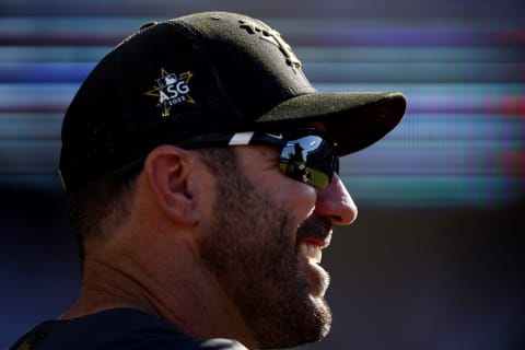 LOS ANGELES, CALIFORNIA – JULY 19: Justin Verlander #35 of the Houston Astros smiles before the 92nd MLB All-Star Game presented by Mastercard at Dodger Stadium on July 19, 2022 in Los Angeles, California. (Photo by Ronald Martinez/Getty Images)