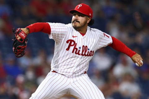 PHILADELPHIA, PA – JULY 22: JoJo Romero #79 of the Philadelphia Phillies in action against the Chicago Cubs during a game at Citizens Bank Park on July 22, 2022 in Philadelphia, Pennsylvania. (Photo by Rich Schultz/Getty Images)