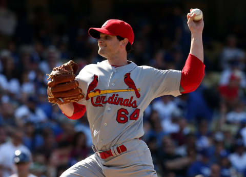 LOS ANGELES, CA – MAY 25: John Gast #64 of the St Louis Cardinals throws a pitch against the Los Angeles Dodgers at Dodger Stadium on May 25, 2013 in Los Angeles, California. (Photo by Stephen Dunn/Getty Images)