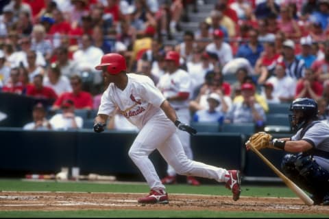 12 Jul 1998: Infielder Placido Polanco #27 of the St. Louis Cardinals in action during the game against the Houston Astros at Busch Stadium in St. Louis, Missouri. The Cardinals defeated the Astros 6-4.