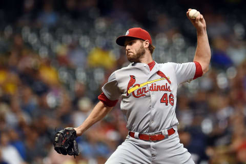 MILWAUKEE, WI – AUGUST 30: Kevin Siegrist #46 of the St. Louis Cardinals throws a pitch during the eighth inning of a game against the Milwaukee Brewers at Miller Park on August 30, 2016 in Milwaukee, Wisconsin. (Photo by Stacy Revere/Getty Images)