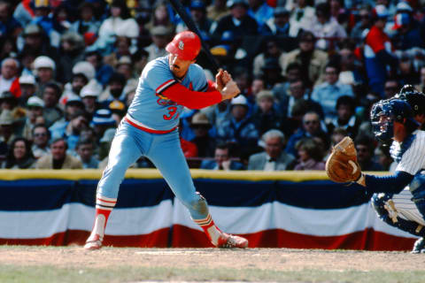 MILWAUKEE, WI – OCTOBER 1982: Keith Hernandez of the St. Louis Cardinals stands in the batter’s box during a game of the 1982 World Series at Country Stadium in Milwaukee, Wisconsin. The Cardinals went on to defeat the Milwaukee Brewers four games to three. (Photo by St. Louis Cardinals, LLC/Getty Images)