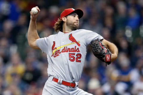 MILWAUKEE, WISCONSIN – APRIL 17: Michael Wacha #52 of the St. Louis Cardinals pitches in the first inning against the Milwaukee Brewers at Miller Park on April 17, 2019 in Milwaukee, Wisconsin. (Photo by Dylan Buell/Getty Images)