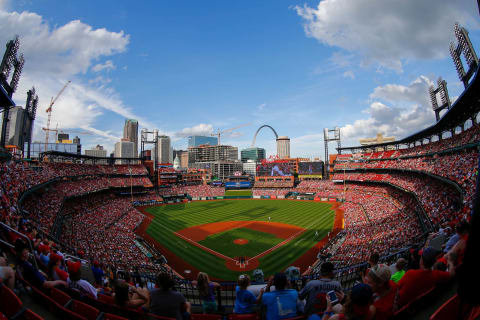 ST LOUIS, MO – MAY 26: An general view of Busch Stadium during a game between the St. Louis Cardinals and the Atlanta Braves on May 26, 2019 in St Louis, Missouri. (Photo by Dilip Vishwanat/Getty Images)