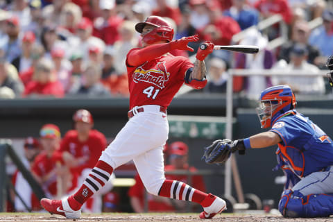 JUPITER, FLORIDA – FEBRUARY 22: Tyler O’Neill #41 of the St. Louis Cardinals in action against the New York Mets of a Grapefruit League spring training game at Roger Dean Stadium on February 22, 2020 in Jupiter, Florida. (Photo by Michael Reaves/Getty Images)