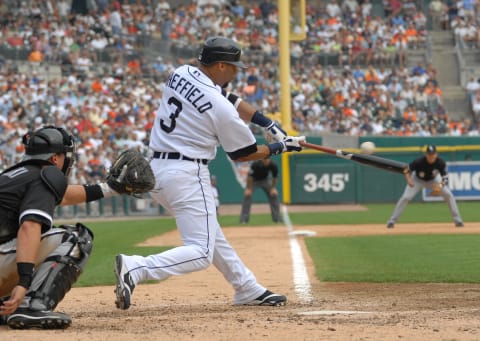 DETROIT, MI – SEPTEMBER 6: Gary Sheffield of the Detroit Tigers bats during the game against the Chicago White Sox at Comerica Park in Detroit, Michigan on September 6, 2007. The Tigers defeated the White Sox 3-2. (Photo by Mark Cunningham/MLB Photos via Getty Images)