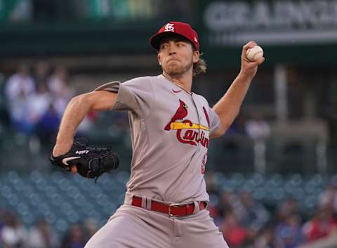 CHICAGO, ILLINOIS – JUNE 02: Matthew Liberatore #52 of the St. Louis Cardinals throws a pitch against the Chicago Cubs at Wrigley Field on June 02, 2022 in Chicago, Illinois. (Photo by Nuccio DiNuzzo/Getty Images)