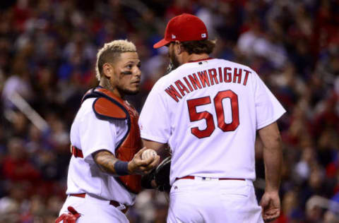 Apr 2, 2017; St. Louis, MO, USA; St. Louis Cardinals starting pitcher Carlos Martinez (18) pitches to a Chicago Cubs batter during the fifth inning of opening night at Busch Stadium. The Cardinals won 4-3. Mandatory Credit: Jeff Curry-USA TODAY Sports