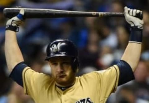 To Say Lucroy Will be a Brewer on Opening Day next year might be a stretch!Mandatory Credit: Benny Sieu-USA TODAY Sports