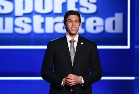 BEVERLY HILLS, CA – DECEMBER 11: Christian Yelich speaks onstage at Sports Illustrated 2018 Sportsperson of the Year Awards Show on Tuesday, December 11, 2018 at The Beverly Hilton in Los Angeles. Tune in to NBCSN on Thursday, December 13, 2018 at 9pmET to watch the one hour Sports Illustrated Sportsperson of the Year Awards special. (Photo by Rich Polk/Getty Images for Sports Illustrated)