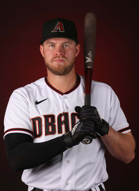 GLENDALE, ARIZONA – FEBRUARY 21: Seth Beer #80 of the Arizona Diamondbacks poses for a portrait during MLB media day at Salt River Fields at Talking Stick on February 21, 2020 in Scottsdale, Arizona. (Photo by Christian Petersen/Getty Images)