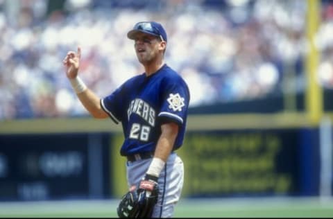 19 Jul 1998: Infielder Jeff Cirillo #26 of the Milwaukee Brewers in action during a game against the Atlanta Braves at the Turner Field in Atlanta, Georgia. The Braves defeated the Brewers 11-6. Mandatory Credit: Stephen Dunn /Allsport