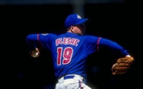 12 Jul 1998: Pitcher Dan Plesac #19 of the Toronto Blue Jays in action during a game against the Detroit Tigers at Tiger Stadium in Detroit, Michigan. The Blue Jays defeated the Tigers 7-2. Mandatory Credit: Rick Stewart /Allsport