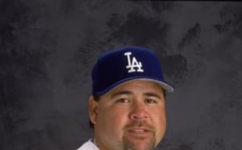 28 Feb 2001: Mike Fetters of the Los Angeles Dodgers poses for a studio portrait during Spring Training at Holman Stadium in Vero Beach, Florida.Mandatory Credit: Matthew Stockman /Allsport