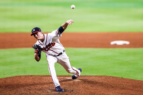 ATLANTA, GA – SEPTEMBER 29: Max Fried #54 of the Atlanta Braves delivers a pitch during game 2 of a series between the Atlanta Braves and the Philadelphia Phillies at Truist Park on September 29, 2021 in Atlanta, Georgia. (Photo by Casey Sykes/Getty Images)