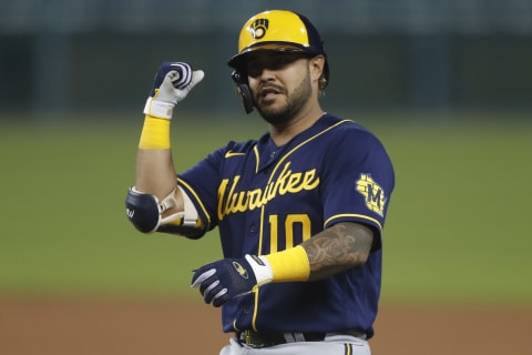 Omar Narvaez, Milwaukee Brewers Mandatory Credit: Raj Mehta-USA TODAY Sports