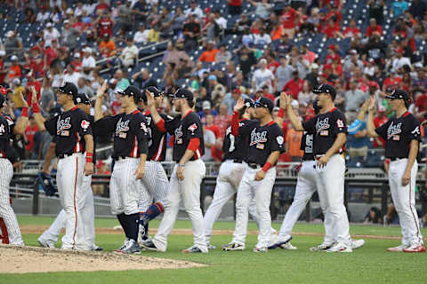 WASHINGTON, DC – JULY 15: The U.S. Team just after the SiriusXM All-Star Futures Game at Nationals Park on July 15, 2018 in Washington, DC. (Photo by Rob Carr/Getty Images)